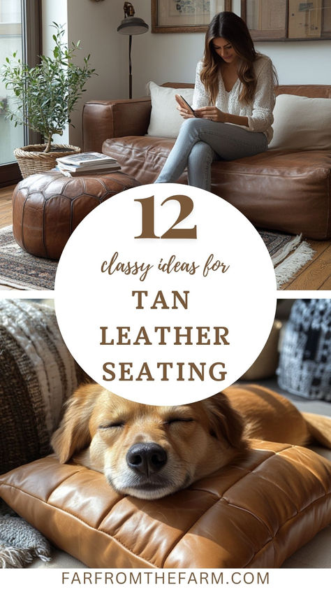 The Best Tan Leather Sofas and Chairs for Your Home Tan Leather Furniture, Cognac Leather Sofa, Tan Leather Sofas, Brown Leather Chairs, Oversized Chair And Ottoman, Best Tan, Timeless Furniture, Leather Sofas, Leather Couch