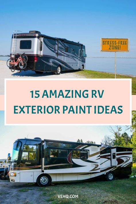 Consider taking your recreational ride to the next level! We've delved into the world of awe-inspiring RV exterior paint jobs that are bound to captivate your imagination. Explore our curated collection and discover the limitless possibilities for transforming your beloved mobile home into a head-turning masterpiece. Rv Exterior Paint, Exterior Paint Ideas, Rv Exterior, Shale Grey, Nomadic Lifestyle, Radial Design, Traditional Paint, Rv Life, Open Road