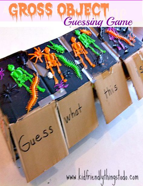 A Halloween Sensory Game - Kid Friendly Things To Do .com | Kid Friendly Things to Do.com - Crafts, Recipes, Fun Foods, Party Ideas, DIY, Home & Garden Fun Halloween Party Games, Sensory Games, Halloween Sensory, Toddler Parties, Halloween Games For Kids, Adult Halloween Party, Halloween Party Games, Fun Foods, Games For Toddlers