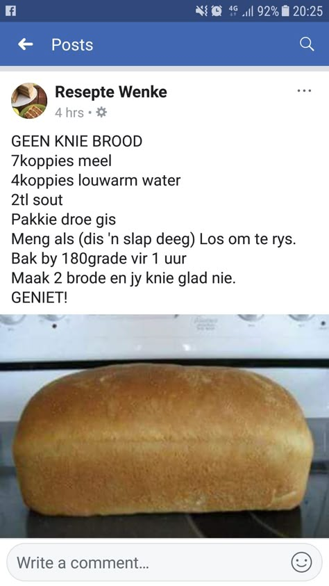 Mieliebrood Resep, African Bread Recipe, Bread Dough Recipe, Homemade Bread Recipes Easy, African Cooking, Homemade Bread Easy, Tik Tok Videos Funny, South African Recipes, Tik Tok Videos