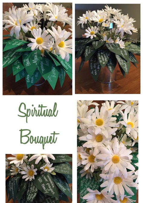 Spiritual bouquet.  Write prayer promises on leaves for a friend in need of prayer. Mardi Gras Mask Template, Spiritual Bouquet, Scripture Painting, Liturgical Living, Thoughtful Gestures, Room Parent, Prayer Stations, Tea Aesthetic, Friend In Need