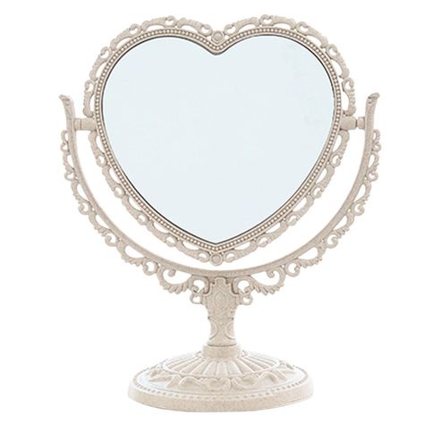 PRICES MAY VARY. Heart shaped mirror Double-sided 360-degree rotating mirror is suitable for beauty mirrors of any viewing angle. Vintage mirror The frame is made of wheat straw, durable and fadeless,which is safe and environment-friendly, and can be recycled. Heart shaped cosmetic mirror can be easily removed, easy to assemble, convenient to carry, lightweight and practical. Cute vanity mirror decor High definition 3X magnification on one side and regulacoquette on the other side.It can be appl Heart Shaped Mirror, Tabletop Vanity Mirror, Princess Mirror, Vanity Makeup Mirror, Makeup Vanities, Korean Eye Makeup, Heart Mirror, Desk Mirror, Shaped Mirror