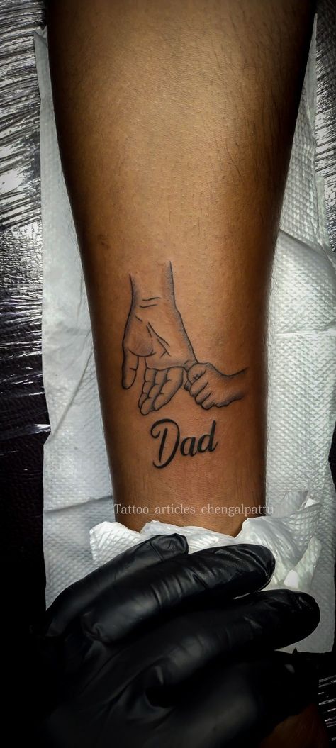 Father Daughter Hand Tattoos, Tattoos For Your Father, Father Related Tattoo, Fathers And Daughters Tattoo, Tattoo Ideas For Dads With Sons, Tattoos For Your Son Dads, Never Fold Never Back Down Tattoo, Tattoo Ideas For Father And Son, Small Tattoo Ideas For Parents