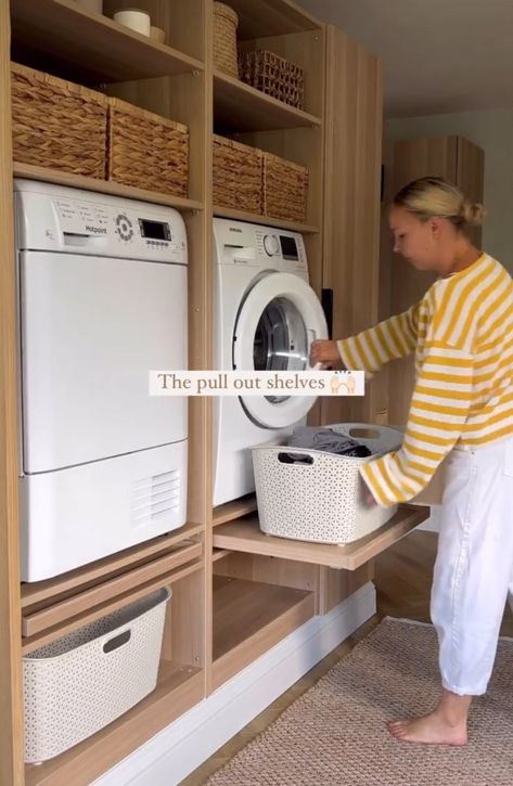 Laundry Shelves, Dream Laundry Room, Laundry Room Layouts, Laundry Room Renovation, Laundry Design, Modern Laundry Rooms, Laundry Room Remodel, Laundry Room Inspiration, Small Laundry