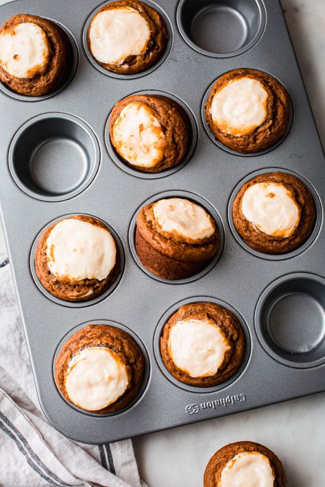 Chai Pumpkin Cheesecake Muffins Recipe - Little Spice Jar Cheesecake Muffin, Holiday Sweet Treats, Pumpkin Cheesecake Muffins, Cheesecake Muffins, Spiced Chai, Muffin Batter, Homemade Salads, Pumpkin Pie Filling, Chai Spice