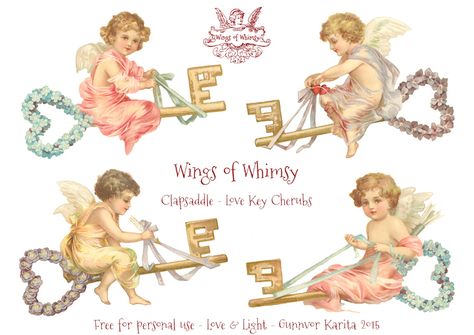 Wings of Whimsy: Vintage Ellen Clapsaddle Love Key Cherubs Valentines Victorian Valentines, Printable Collage Sheet, Valentines Day Clipart, Vintage Valentine Cards, My Funny Valentine, Flower Fairies, Vintage Valentines, Vintage Ephemera, Printable Designs