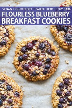 Blueberry Breakfast Cookies, Blueberry Oatmeal Cookies, Breakfast Cookie Recipe, Oatmeal Banana, Breakfast Cookies Healthy, Blueberry Cookies, Blueberry Breakfast, Blueberry Oatmeal, Vegan Blueberry