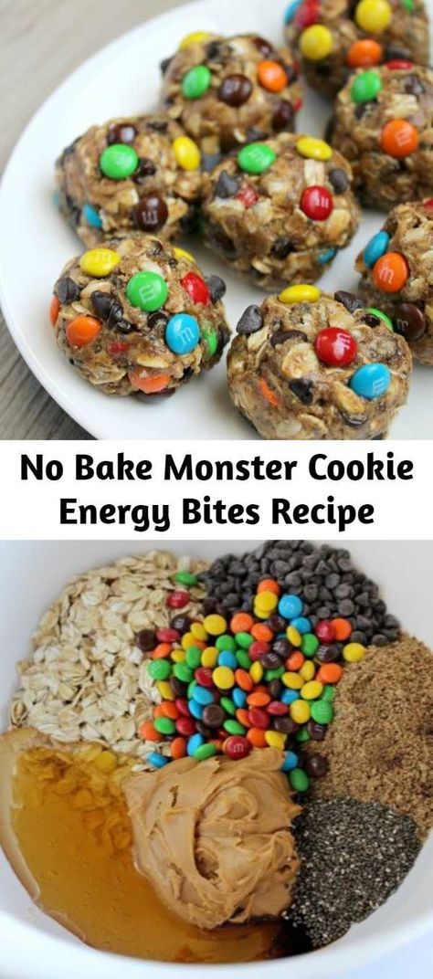 Energy Bites Recipe, Energy Bites Recipes, Monster Cookie, Baking With Kids, Energy Balls, Energy Bites, Healthy Sweets, Monster Energy, Healthy Dessert Recipes