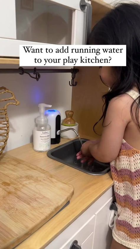 Here’s how I added the running water into our play kitchen.Creating a functional play kitchen can promote your toddler’s independence and creativity. Having a space where they can engage in imaginative play and mimic real-life activities can be incredibly beneficial for their development☺️Let me know if you try it🥰#momhack #parenthack #toddlerhack #lifehack #parentingtips #parentinghacks #momlife #tellmeyouramomwithoutsayingyouramom #reels #trendingreels #reality #explorepage #parenthood #toddl Functional Play Kitchen, Functional Play, Toddler Hacks, Life Activities, Mom Hacks, Running Water, Play Kitchen, Imaginative Play, Try It