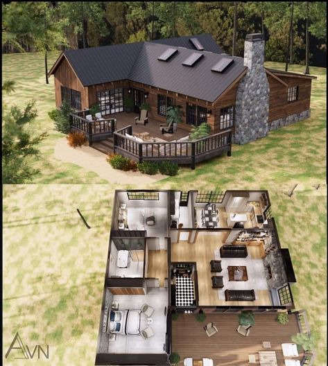 Small House Blueprints, Small Cottage House Plans, Sims 4 House Plans, Sims 4 House Building, Diy House Plans, Sims 4 House Design, Casas The Sims 4, Sims House Plans, Model House Plan