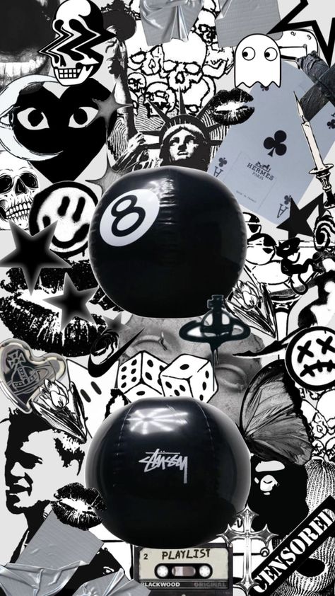 #blacklockscreen #black #stussy #lockscreen #homescreen #collage #grey #blackaesthetic Stussy Wallpaper, Y2k Collage, Y2k Wallpaper Iphone, Kaws Wallpaper, Gym Wallpaper, Iphone Wallpaper Classy, Retro Wallpaper Iphone, Iconic Wallpaper, One Piece Ace