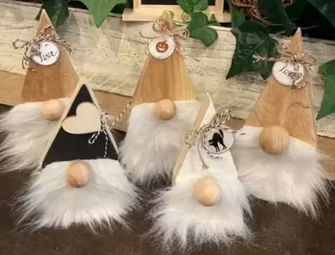 Wood Gnomes, Wooden Gnomes, Gnome Tutorial, 4 December, Wood Scraps, Gnomes Diy, Wooden Lanterns, 12 December, Christmas Wood Crafts