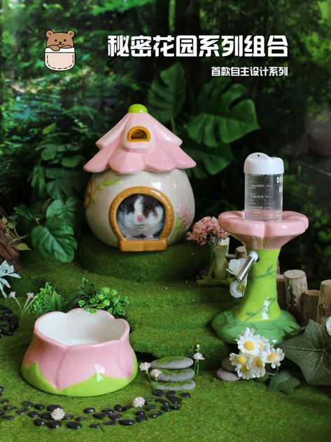 Garden Series Ceramic Hamster House Hamster Food Basin Hamster Cage Landscaping Supplies Hamster Accessories Hamster Kettle - Cages - AliExpress Ceramic Hamster Hideout, Ceramic Hamster, Mouse Cage, Hamster Accessories, Hamster Habitat, Hamster Food, Hamster Care, Animal Cage, Hamster Cages