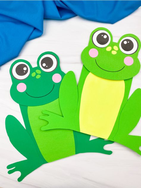 Paper Bag Puppet Craft, Frog Template, Frog Puppet, Frog Craft, Bag Puppet, Puppet Craft, Kids Craft Supplies, Rest Time, Paper Bag Puppets