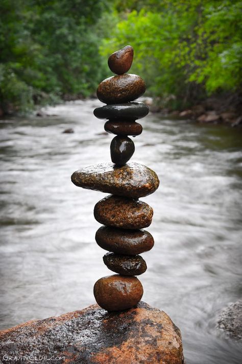 gravityglue-6 Stone Balancing, Stone Cairns, Balanced Rock, Rock Sculpture, Art Pierre, Balance Art, Crystal Garden, Natural Art, Stacked Stone