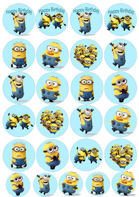 . Minion Birthday Decorations, Minions Cake Topper, Minions Birthday Party Decorations, Minion School, Minion Cupcake Toppers, Minion Decorations, Cat Diy Crafts, Minion Stickers, Minion Cupcakes