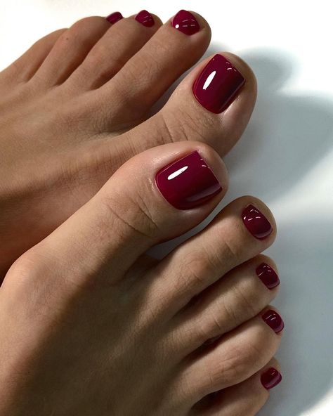 Posted by Zoe Scott: Today, we're diving into the world of burgundy pedicures, a classic beauty trend that's as timeless as striking. In this post, you'll uncover everythi... Burgundy Pedicure, Red Pedicure, Fall Pedicure, Spring Pedicure, Pedicure Colors, Gel Toe Nails, Nagellack Trends, Toe Nail Color, Pretty Toe Nails