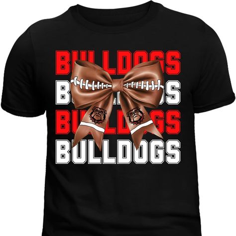 Some of you asked for a football bow shirt, here you go! Order yours today: https://cooperscustoms17.etsy.com/listing/1780179461 Ga Bulldog Shirts Vinyl, Ga Football, Georgia Bulldogs Shirt, Ga Bulldogs, Georgia Bulldogs Football, Go Dawgs, Sec Football, Bulldogs Football, Bulldog Shirt