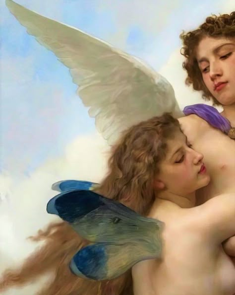 Eros Psyche, Feminine Wallpaper, William Bouguereau, Adolphe Bouguereau, Eros And Psyche, William Adolphe, Cupid And Psyche, William Adolphe Bouguereau, Naha