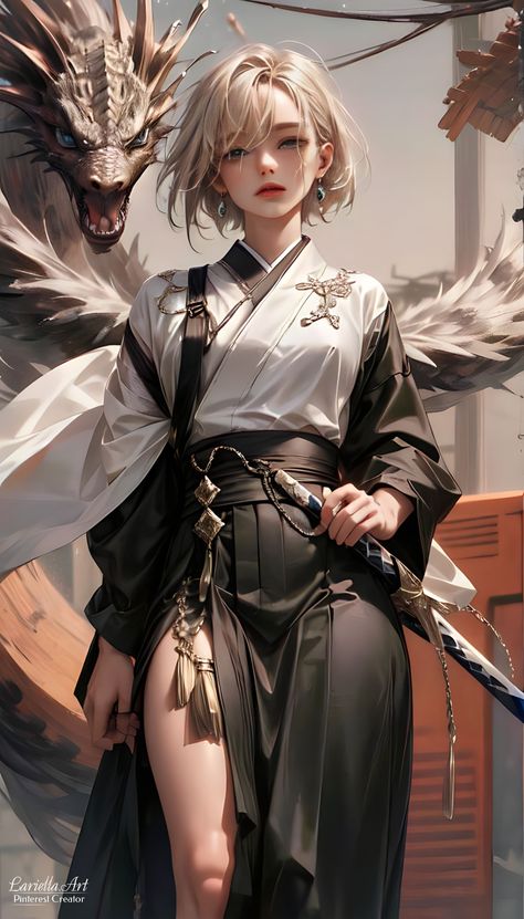 Battle Kimono, Fantasy Kimono, Dragon Kimono, Kimono Dragon, Kimono Outfits, Japanese Costume, Dragon Princess, Anime Kimono, Female Dragon