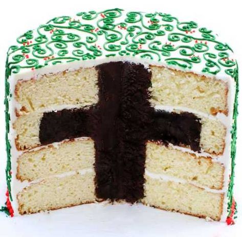 faith cake! ;) Frosting Guide, Jesus Birthday Cake, Happy Birthday Jesus Cake, Jesus Cake, Surprise Inside Cake, Cross Cake, Cross Cakes, Inside Cake, I Am Baker