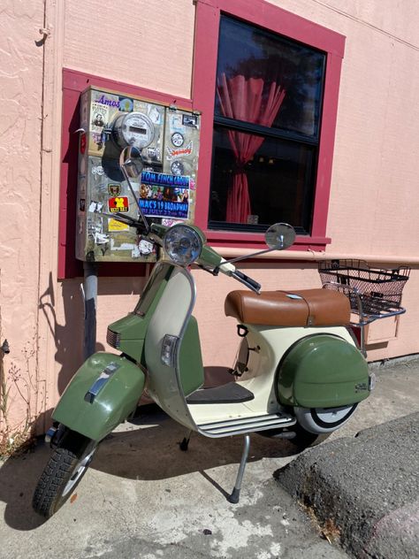 Vintage Bike Aesthetic, Moped Aesthetic, Aesthetic Motorcycle, Vintage Motorcycle Photos, Sage Green And Beige, Vintage Moped, Motorcycle Vintage, Bike Aesthetic, Motorcycle Aesthetic