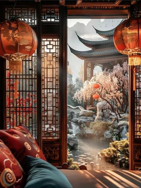 Ancient China Interior, Japanese Wedding Theme, Shan Yu, Rose Glasses, China Travel Destinations, Chinese Interior, Japanese Wedding, Design Your Own Home, China Travel