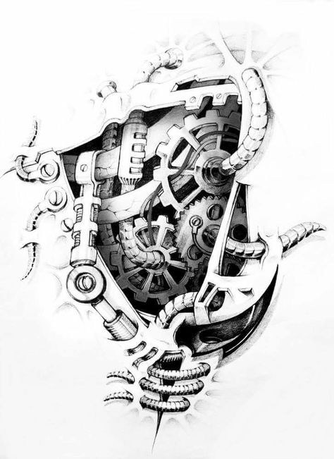 Steampunk Tattoo Design, Biomech Tattoo, Tato 3d, Biomechanical Tattoo Design, Gear Tattoo, Steampunk Tattoo, Mechanic Tattoo, Biomechanical Tattoo, Drawing Eyes