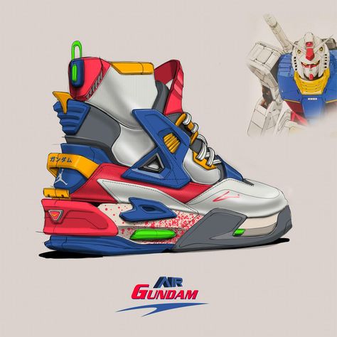 Cool Sneaker Concepts by Gregório Deon Carpeggiani | Daily design inspiration for creatives | Inspiration Grid Concept Sneakers, Gundam Concept, Cyberpunk Outfit, Sneakers Illustration, Nike Air Max Mens, Shoe Sketches, Cartoon Shoes, Creative Shoes, Sporty Sandal