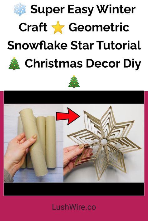 ❄️ Super Easy Winter Craft ⭐️ Geometric Snowflake Star Tutorial 🎄 Christmas Decor Diy 🎄 String Snowflakes Diy, Easy 3d Snowflakes, Diy Snowflake Decorations, Geometric Snowflake, Snowflakes Diy, Easy Winter Crafts, 3d Snowflakes, Lantern Craft, Star Tutorial