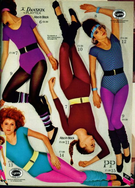 It's not that this isn't "acceptable" workout wear. It just isn't accepted usually these days for stupid reasons. 1980s Fitness Fashion, Workout 80s Outfit, 90s Aerobics Outfit, 70s Gym Aesthetic, 80 Workout Costume, Jane Fonda Workout Outfit, 1980s Workout Fashion, 80s Yoga Outfit, 80s Fashion Colorful