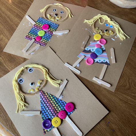 My Body Arts And Crafts For Preschool, Prek Collage Art, Shape People Craft, Body Part Art And Craft Preschool, People Crafts Preschool, Self Portrait Preschool Craft, My Body Crafts For Preschoolers, Clothing Study Creative Curriculum, My Body Activities For Preschoolers