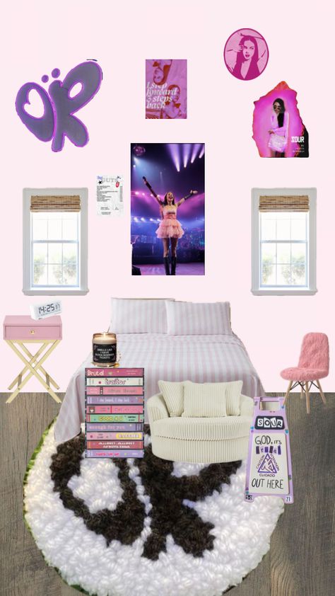 #olivarodrigo #bedroom #outfitinspo Olivia Rodrigo Bedroom, Olivia Rodrigo Room, Dream Bedroom, Olivia Rodrigo, Dream Room, Room Inspo, Bedroom Ideas, Room Ideas, Bedroom