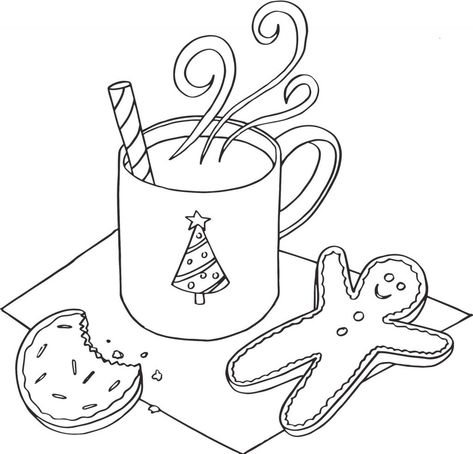 Cookies December Coloring Page Hot Chocolate Drawing, Chocolate Drawing, Christmas Hot Chocolate, Hot Chocolate Mug, Christmas Drawing, Chocolate Color, Christmas Coloring Pages, Free Printable Coloring, Free Printable Coloring Pages