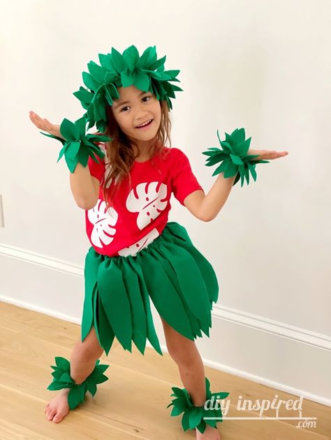 DIY Lilo Hula Costume Halloween Costumes Lilo And Stitch, Lelo And Stitch Costumes, Lilo And Stitch Costume Kids, Diy Lilo Costume, Diy Lilo And Stitch, Stitch Costume Diy, Disfraz Lilo Y Stitch, Luau Costume, Lilo Costume