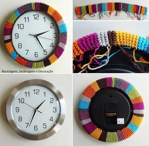 DIY Colorful Clock Clocks Diy Crafts, Crafty Decor, Diy Bricolage, Diy Clock, Fun Craft, Diy Home Decor Projects, Crafty Diy, Easy Diy Crafts, Creative Crafts