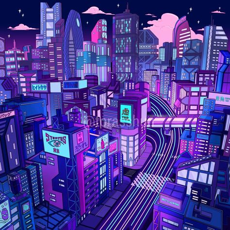 Tokyo Cyberpunk, Cyberpunk Illustration, Cyberpunk Tokyo, Lofi Art, Futuristic Cyberpunk, Neon Cyberpunk, Neon Noir, Fantasy Pictures, Digital Art Tutorial