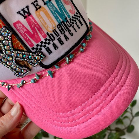 Brand New With Tags. Never Worn. Hat Chain Only! Hat Chains Trucker, Trucker Hat Bar, Patches On Hats, Trendy Hats For Women, Womens Outdoor Fashion, Hat Chain, Pink Baseball Hat, Cap Display, Custom Trucker Hats