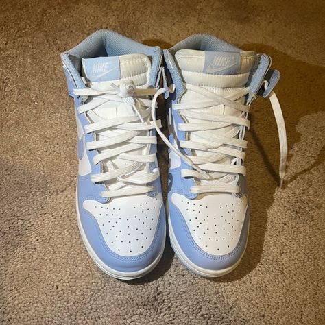 Women’s Nike Dunk High Aluminum Blue Shoes Nike Dunk High Aluminum, Dunk High Aluminum, Nike Dunk High, Dunk High, Color Light Blue, White Brand, Nike Dunk, Nike Dunks, Blue Shoes