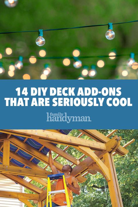 Deck Post Decorating Ideas, Deck Upgrades Diy, Deck Post Ideas, Deck Addition Ideas, Cool Deck Ideas, Decking Construction, Diy Deck Decor, Deck Off Back Of House, Deck Upgrades