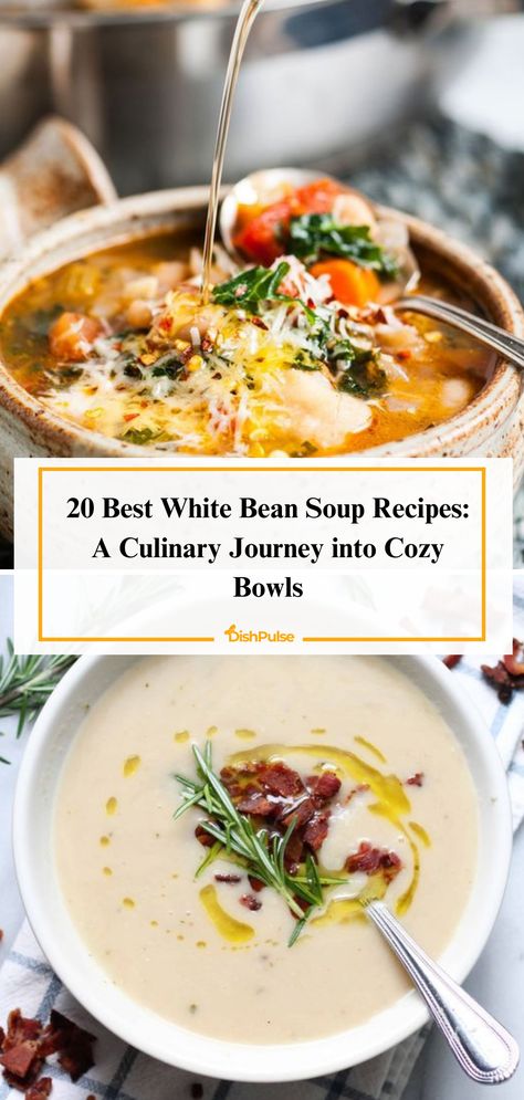 Embark on a culinary journey into cozy bowls with the 20 Best White Bean Soup Recipes! From hearty classics to exotic blends, warm up your soul with each comforting spoonful. 🍲✨ 


#DishPulse #WhiteBeanWonder #SoupSeason #RecipeInspiration #ComfortFood #FoodieFaves #HomeCooking Puréed Soups, Northern Bean Soup, Breakfast Soups, Pot Roast Stew, Cozy Bowls, Truffle Oil Recipes, Pot Roasts, Cream Based Soups, White Bean Soup Recipes