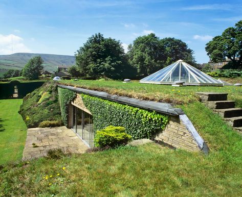 Earth Homes: 7 Hidden Properties Around the World | Architectural Digest Turf Roof, Hobbit Holes, Underground Living, Earth Sheltered Homes, Dunes House, Built In Sofa, Sheltered Housing, Bubble House, Earthship Home