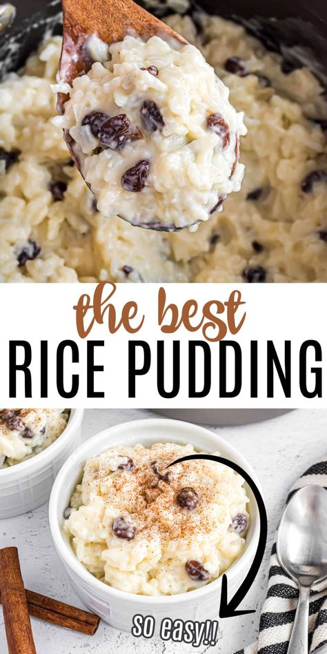 Uncle Bens Rice Pudding Recipe, Condensed Milk Rice Pudding, Minute Rice Pudding Recipe, Rice Pudding With Raisins, Rice Pudding With Cooked Rice, Best Rice Pudding, Milk Rice Pudding, Best Rice Pudding Recipe, Rice Pudding Recipe Easy