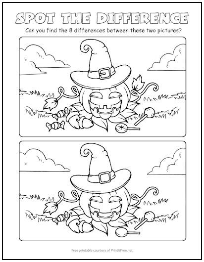 Halloween Hidden Pictures, Halloween Spot The Difference, Halloween Worksheets Free, Halloween Toddler Party, Halloween Activity Sheets, Fun Halloween Party Games, Halloween Puzzles, Fun Halloween Games, Free Printable Halloween