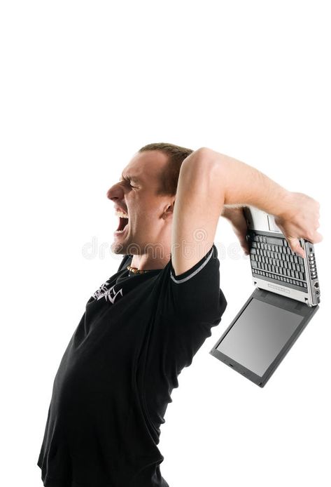 Anger. Men destroy a laptop , #affiliate, #Men, #Anger, #laptop, #destroy #ad Anger Pose, Illustrator Tutorials, Design Tutorials, Pose Reference, Anger, Photo Image, Illustrator, Stock Images, Laptop