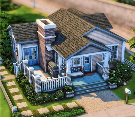 Legacy House Sims, One Story Sims House Layout, Basegame House Sims 4 Small, Sims Bungalow, Sims 4 Layout Floor Plans, Cute Sims 4 Houses, Sims 2 House, Cozy Gamer, Sims Freeplay Houses