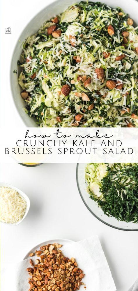 Brussel Sprout Kale Salad Recipe, Brussels Sprout Kale Salad, Kale Fennel Salad, Brussel Kale Salad, Kale And Brussel Sprout Caesar Salad, Bibibop Kale Recipe, Orzo Brussel Sprout Salad, Brussels Sprouts Caesar Salad, Brussel Sprouts Salad Recipes