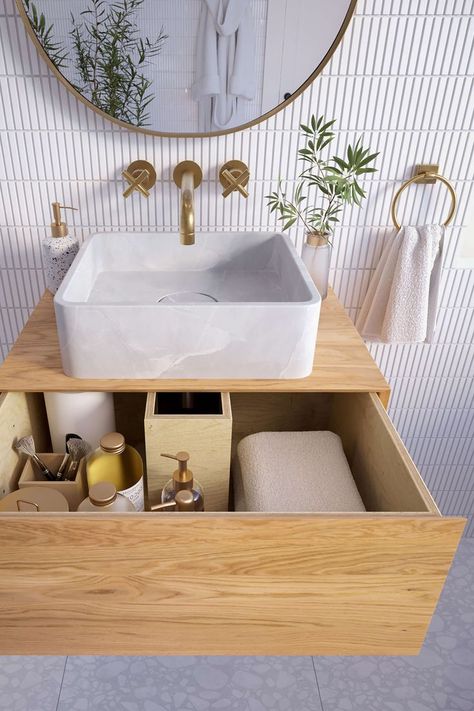 Floating bathroom vanities