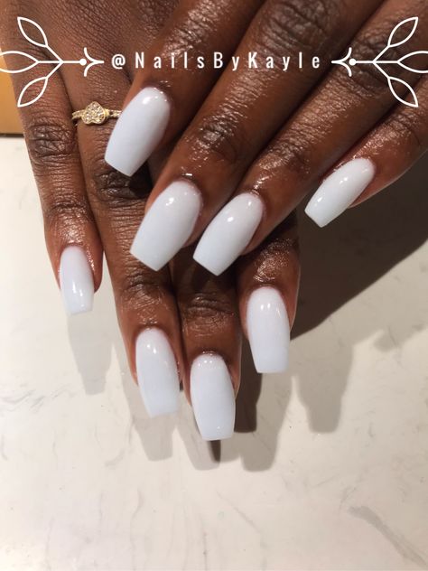 Coffin Shape Nails Simple, Coffin Shape Nails Blue, White Frosted Nails, Blue Coffin Shape Nails, Blue Nails Coffin Shape, Milky White Nails With Rhinestones, Blue Nails Coffin, Pale Blue Nails, Nails Coffin Shape