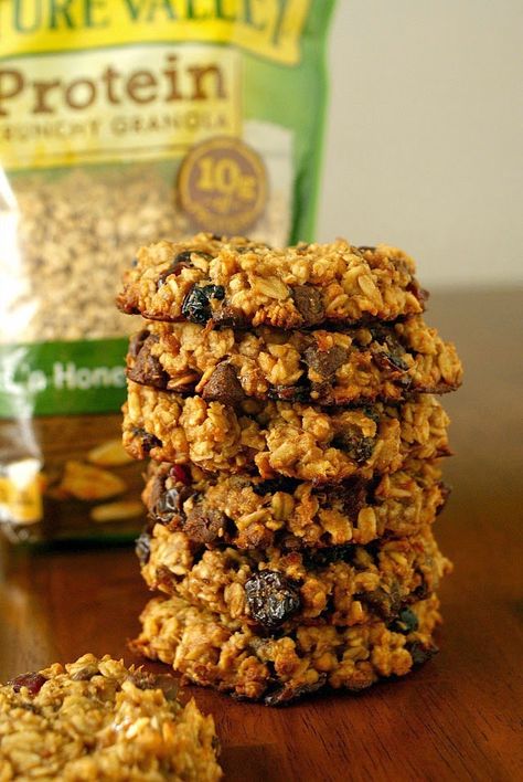 Nature Valley Granola, Granola Cookies, Granola Breakfast, Face Wrinkles, Granola Recipes, Breakfast Cookies, Healthy Cookies, No Sugar, Oatmeal Cookies